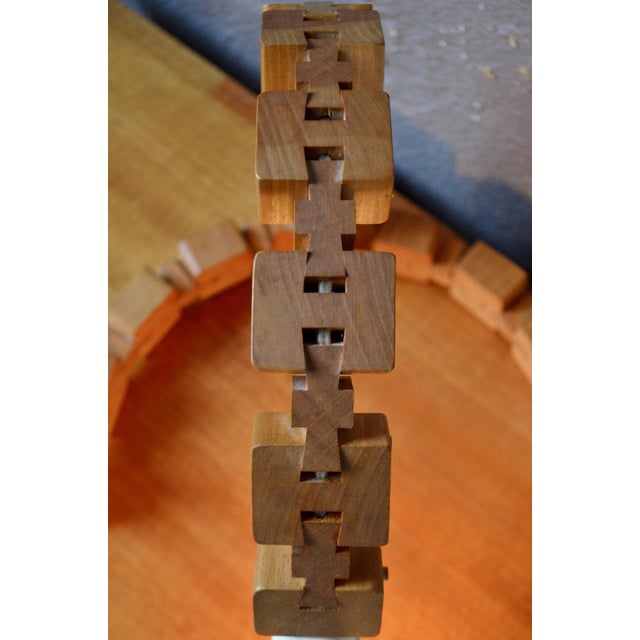 1970s Vintage Articulated Wooden Table Lamp, 1970s For Sale - Image 5 of 12