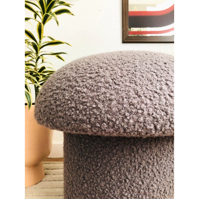 Not Yet Made - Made To Order Mushroom Ottoman in Gray Boucle For Sale - Image 5 of 11