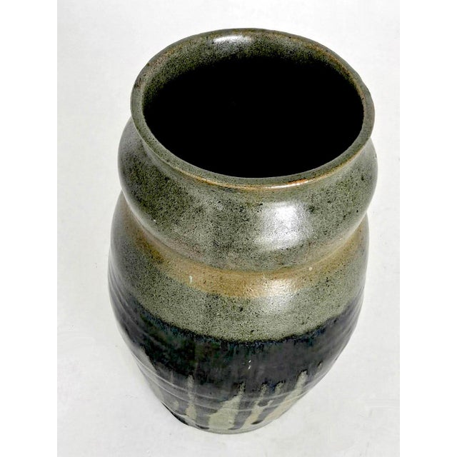 Ceramic 1980s Studio Pottery Drip-Glazed Stoneware Vase For Sale - Image 7 of 11