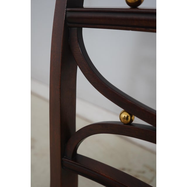 Set of 8 Henkel Harris Model 106 Mahogany & Brass Dining Chairs For Sale - Image 14 of 18