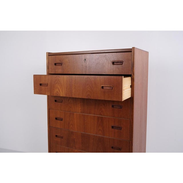 Danish Teak Chest of Drawers with Seven Drawers, 1960s For Sale - Image 6 of 10