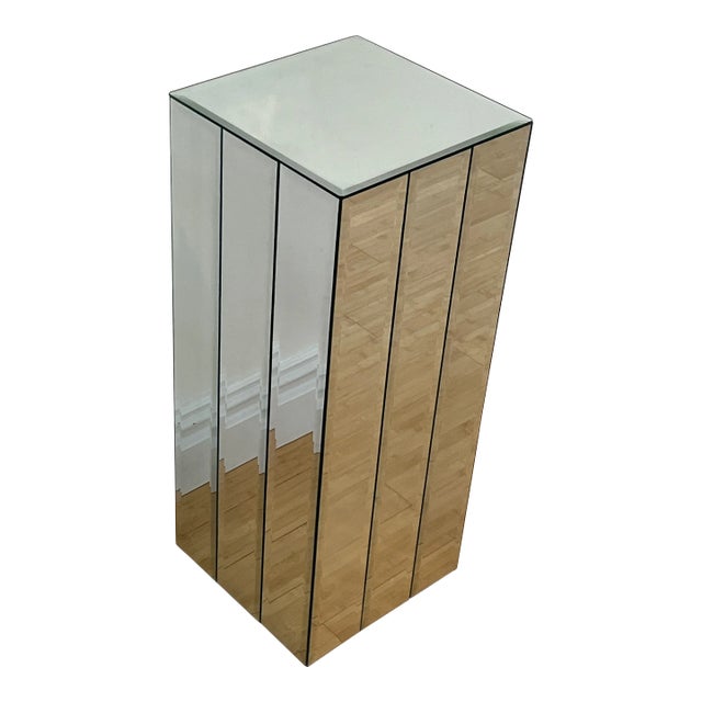 1980s Postmodern Beveled Mirror Pedestal in the Style of Ello For Sale