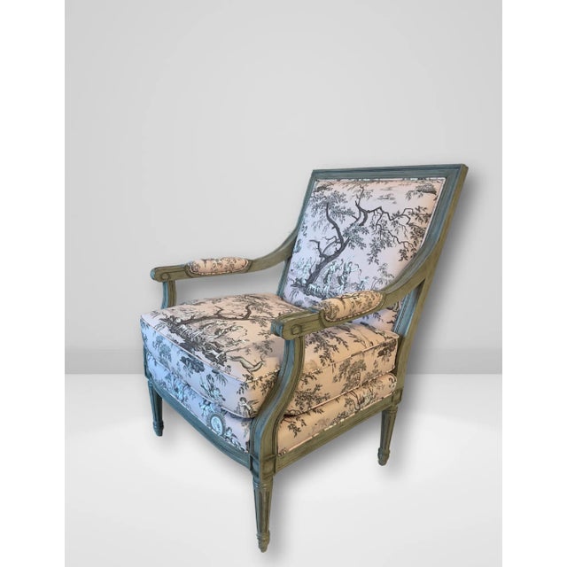 2020s Pair of Ambella Antoinette Chairs in Blush Toile De Jouy Upholstery For Sale - Image 5 of 8