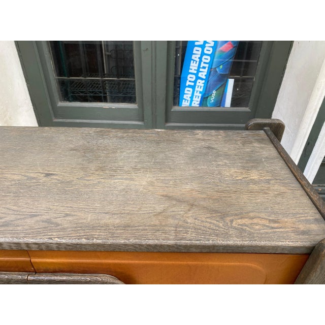 1970's Space Age Oak and Leather European Cabinet For Sale In Philadelphia - Image 6 of 12
