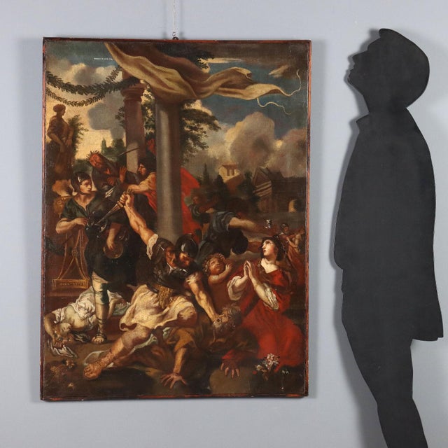 Oil on canvas. The work is based on the fresco created by Pietro da Cortona on a wall of the Sala della Stufa in Palazzo...