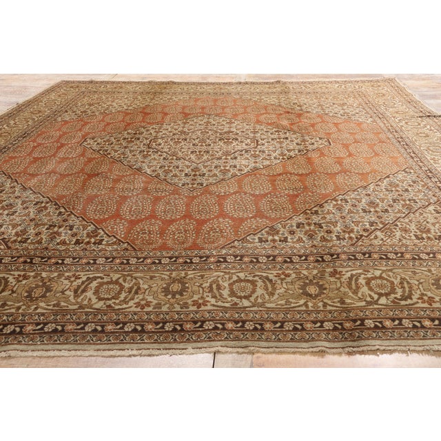 Beige Late 19th Century Haji Khalili Persian Tabriz Rug, 10'00 X 12'02 For Sale - Image 8 of 9