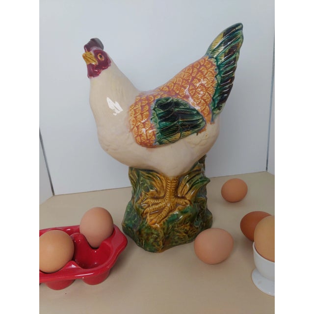 Mid 20th Century Mid 20th Century French Majolica Hen For Sale - Image 5 of 7