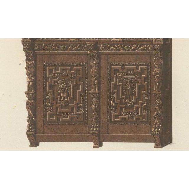 19th Century Dutch Carved Cabinet and Credence Doors, 1851, Paper For Sale - Image 5 of 9