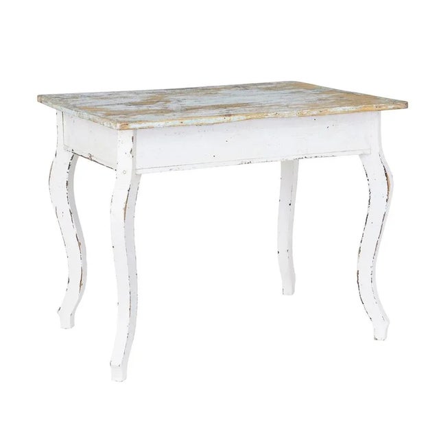 White Scandinavian Painted Pine Occasional Table, 1890s For Sale - Image 8 of 8