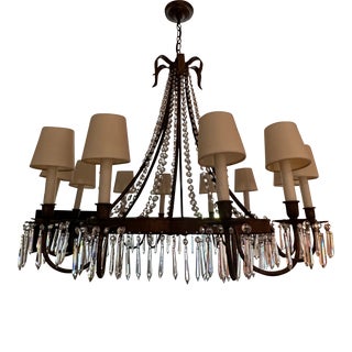 David Iatesta Custom Scalloped Tole Chandelier For Sale