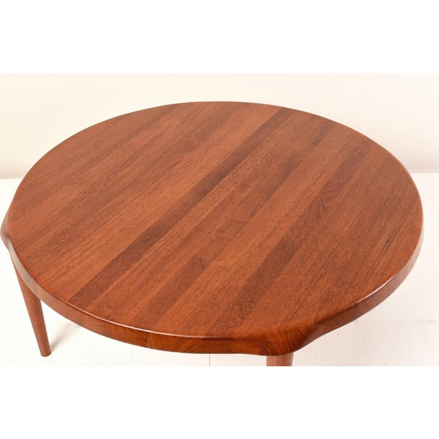 Brown Round Teak Side Table, Denmark, 1970s For Sale - Image 8 of 10
