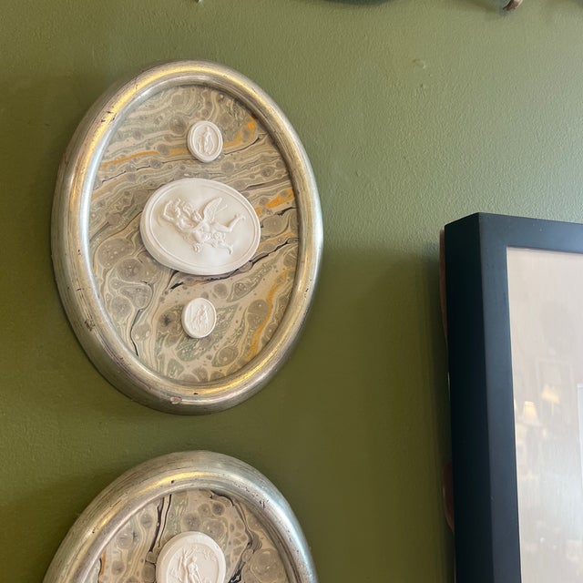 Italian Neoclassical Grand Tour Style Framed Plaster Intaglios For Sale - Image 3 of 5