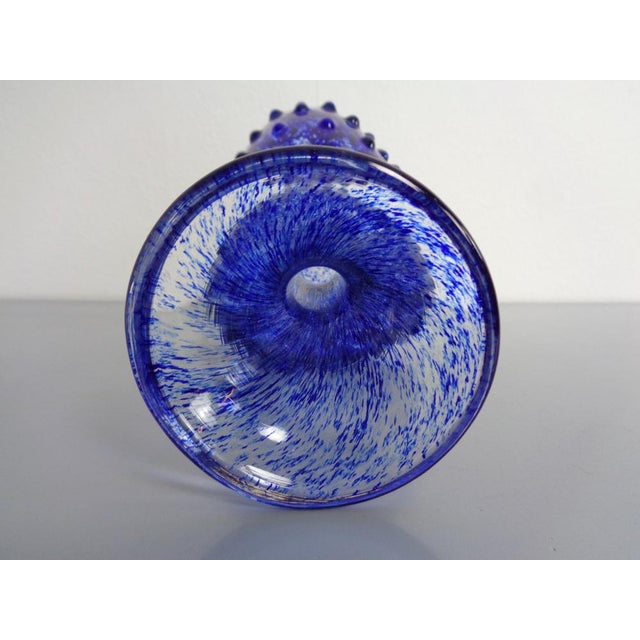 Italian Blue Bubble Glass Vase, 1960s For Sale - Image 14 of 18