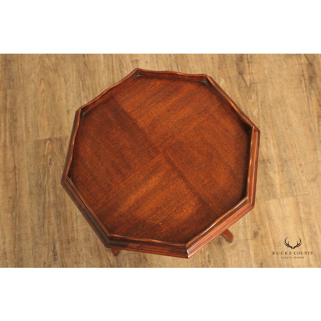 Colonial Revival Mahogany Octagonal Candlestand For Sale - Image 11 of 13