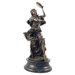 20th Century Bronze Figure of a Female Dancer with Tambourine For Sale