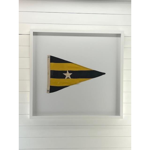 Vintage yellow & black nautical yacht club pennant. There are 2 other large yellow & black nautical flags that go well...