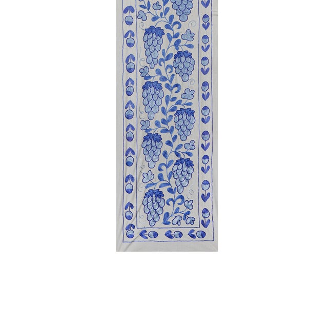 Mid-Century Modern Hand Embroidered Suzani Table Runner – Tribal Wall Decor For Sale - Image 3 of 10