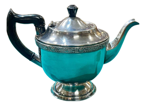English Silver-Plated Metal Teapot, 1930s