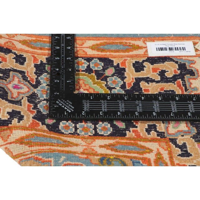 Vintage Blue Persian Kerman Rug - 04'11 X 08'00 For Sale In Dallas - Image 6 of 10