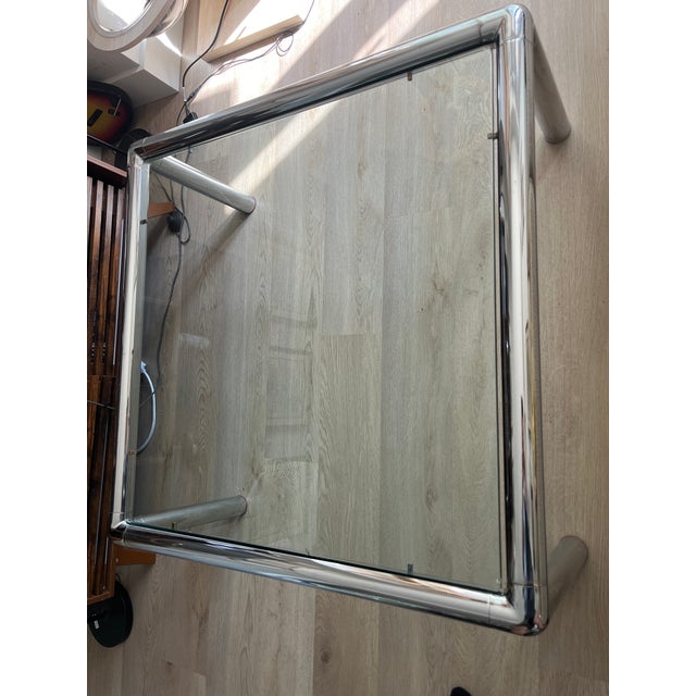 John Mascheroni Vintage 60’s John Mascherino Tubo Chrome and Glass Coffee Table For Sale - Image 4 of 9