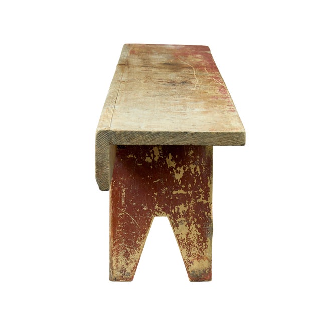 Swedish Painted Pine Kitchen Bench, 1880s For Sale - Image 4 of 8