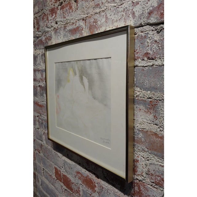 Glass Raphael Soyer "Two Women in Bed" Colored Pencil Drawing For Sale - Image 7 of 9