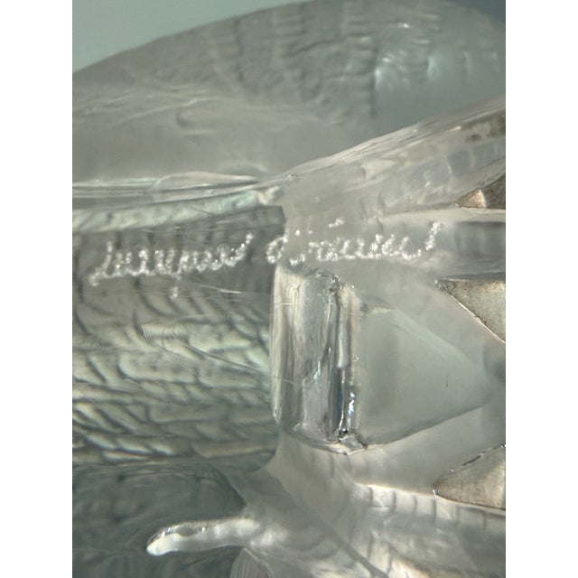 Late 20th Century Lalique France Crystal Quail / Game Bird Sculpture – Frosted Satin Finish For Sale - Image 10 of 12