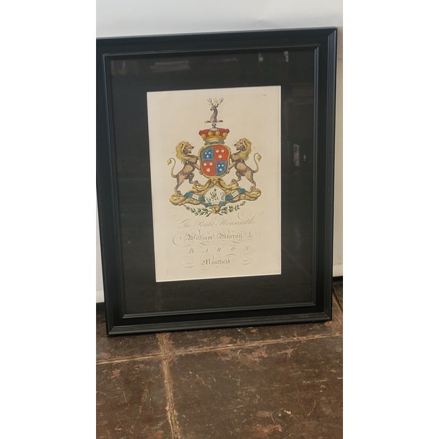 Illustration 18th Century Framed Hand Colored Armorial Heraldry Coat of Arms Engraving 1764 Segar For Sale - Image 3 of 10
