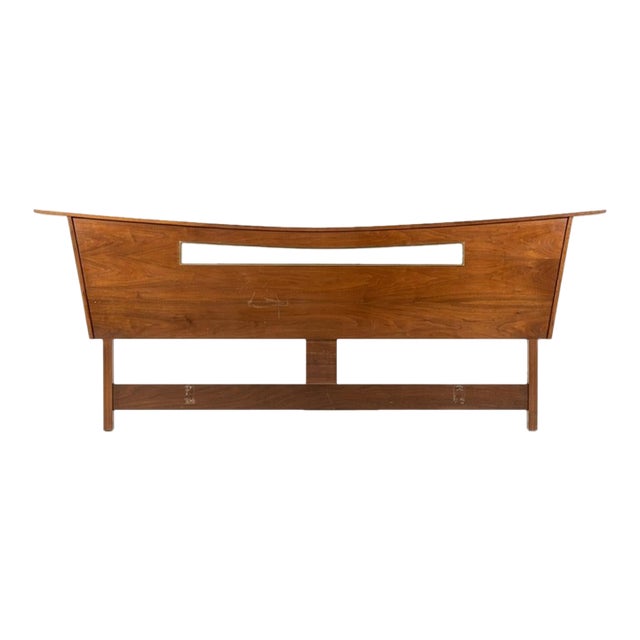 George Nakashima Style Vintage Style Mid Century Modern King Headboard C. 1960s For Sale