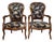 Napoleon III Mahogany Armchairs with Silk-Like Upholstery For Sale