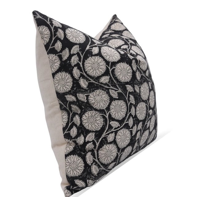 The Sudershan Jaal cushion cover features a detailed hand block printed design inspired by traditional jaal (net)...