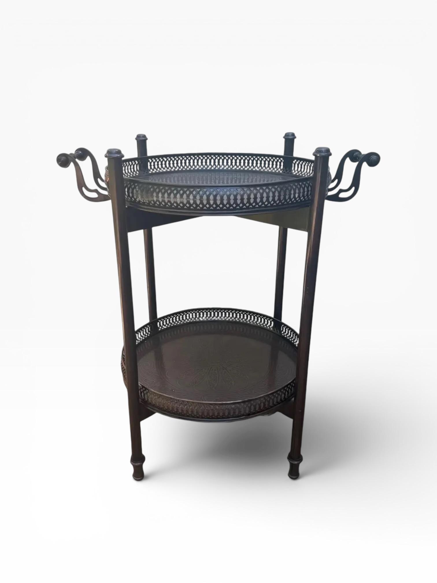 Original Regency Verdigris Brass Two-Tier Butler's Tray – Theodore