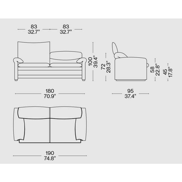 Cassina Maralunga Sofa For Sale In Des Moines, IA - Image 6 of 6