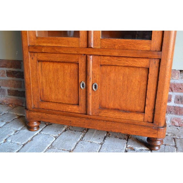 Antique Oak Wooden Display Cabinet For Sale - Image 4 of 10