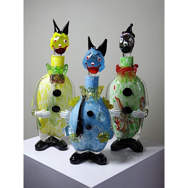 Large Murano Glass Clown Carafes, Italy, 1960s-1970s, Set of 3 For Sale - Image 14 of 15