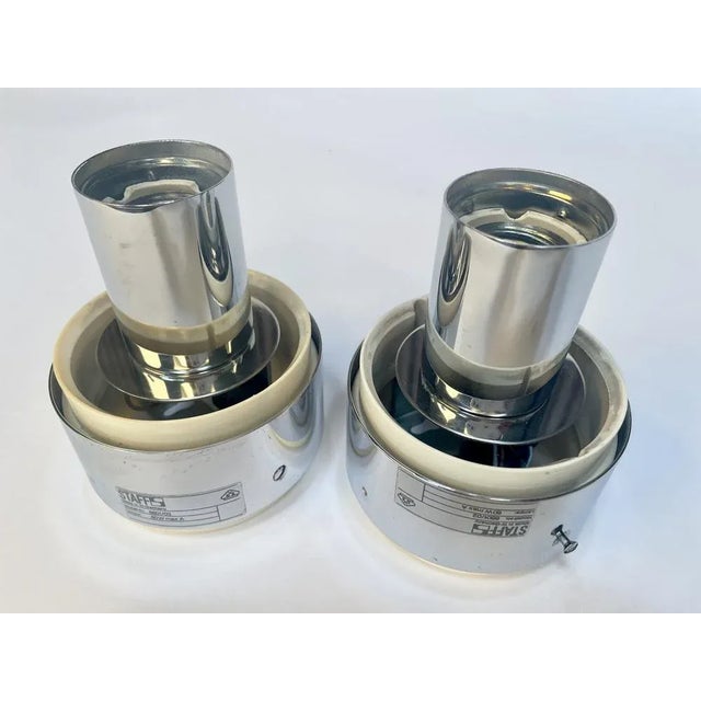 Chromed Glass Sconces or Ceiling Lamps by Motoko Ishii for Staff, Germany 1960s, Set of 2 For Sale - Image 11 of 12