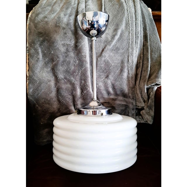 Art Deco Pendant Light in Opaline Glass, 1920s For Sale - Image 11 of 11