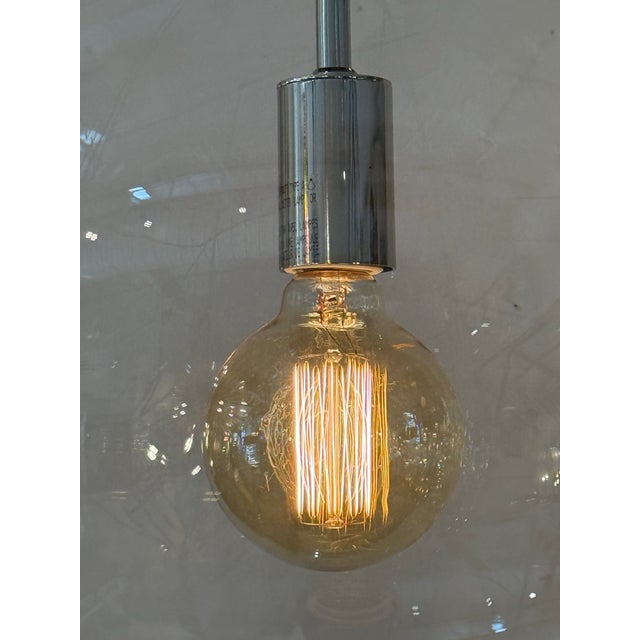 Restoration Hardware Parisian Architectural Clear Glass Poste Pendant For Sale In San Francisco - Image 6 of 12