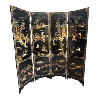 1950s Lacquer Screen With Dogs For Sale