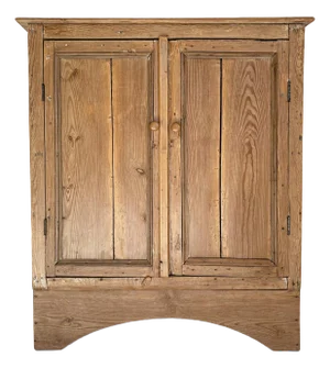 1900s Antique European Scrubbed Irish Pine Cabinet