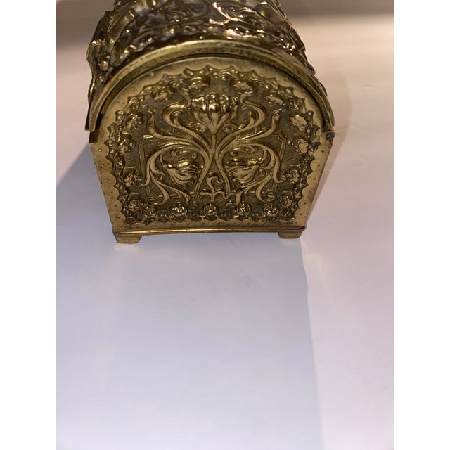 Brass Jewelry Casket. Antique 1900s German Brass Jewelry Casket For Sale - Image 11 of 12