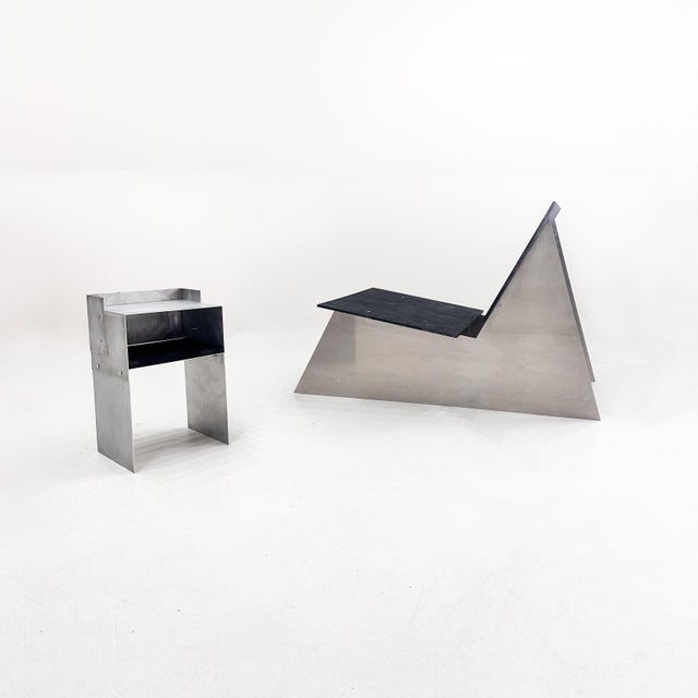 Blackwood Side Table in Matted Aluminium by Case Studios For Sale - Image 6 of 11