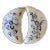 Antique Blue & White Floral Half Moon Dishes- a Pair For Sale