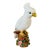 Mid-20th Century Italian Ceramic White Cockatoo Figurine on Floral Tree Stump For Sale