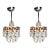 Mid 19th Century Chrome Crystal Pendant Lights With Amber Octagon Details – Pair For Sale