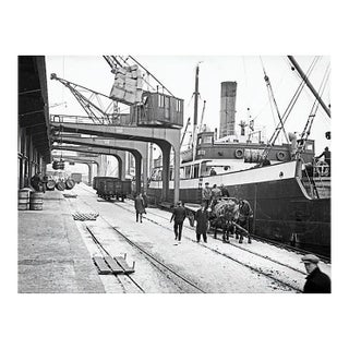 Karl Heinrich Lämmel, Cargo Quay Near the Bridge at the Harbor, Germany, 1934, Photograph For Sale