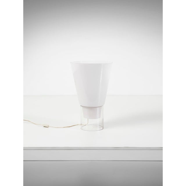 1970s Monumental Floor / Table Glass Table Lamp For Sale - Image 4 of 9