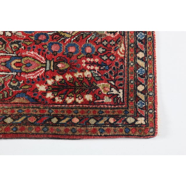 Textile Antique Persian Sarouk Rug – Rich Floral Design -2' X 3' 9'' For Sale - Image 7 of 10