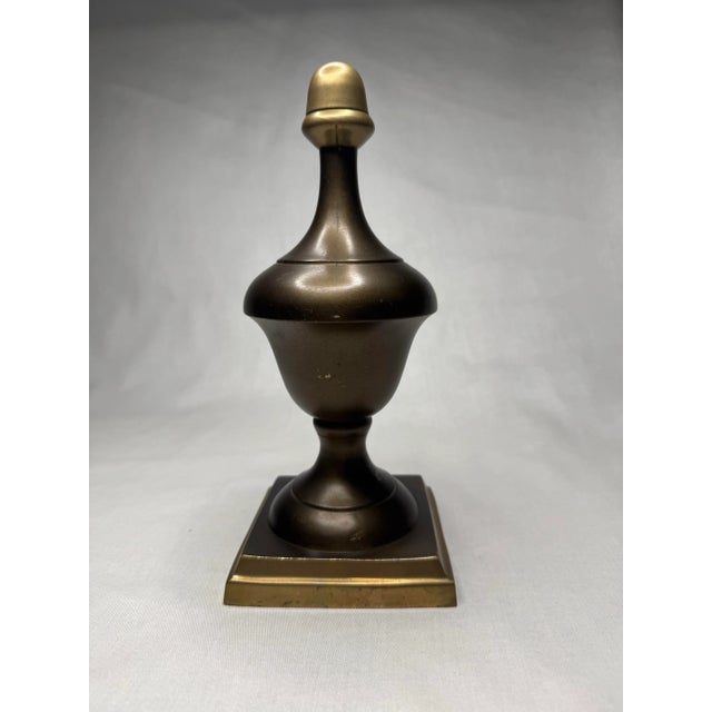 Neoclassical Neoclassical Mixed Metal Bronze Finish & Brass Finial For Sale - Image 3 of 11