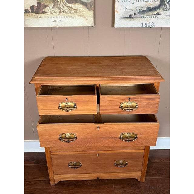 Antique English Country Pine Chest of Drawers 5 Drawer Dresser C1920 For Sale - Image 18 of 18